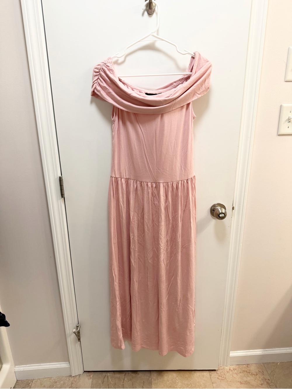 Zesica Off-Shoulder Blush Pink Maxi Dress